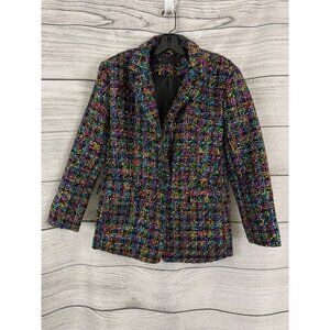 NWT Blank NYC Multicolor Sequin Tweed Blazer Jacket Size S